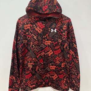 Under Armour Kids’ Red & Black Graffiti Fleece Hoodie Pullover Youth XL